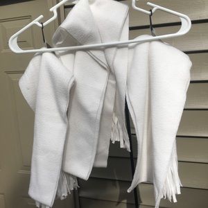 White fleece scarf